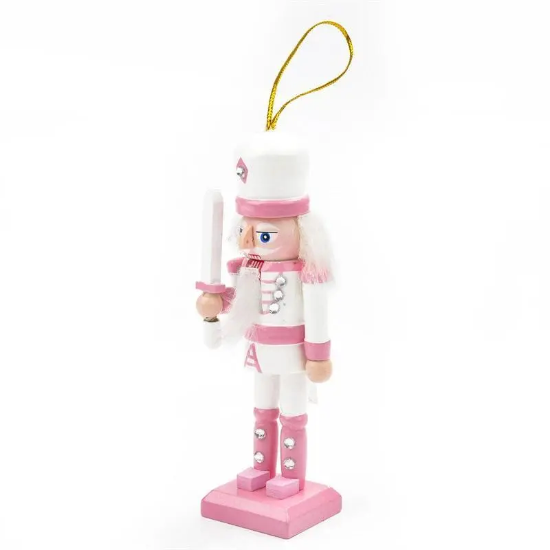 1Pcs Random 12cm Nutcracker Miniatures Pink Series Nutcracker Puppet Ornaments Desktop Decoration Walnuts Soldiers Band Dolls