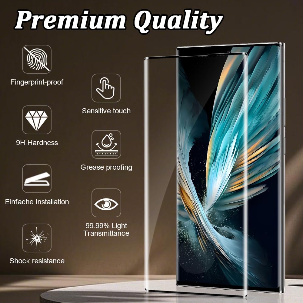 (2+2 Packs) Suitable for Note 10 Plus Screen Protector and Camera Lens Protector, 9H Hardness, Oil Resistant, Compatible with Fingerprints, No Bubbles, Suitable for Note 10 Plus 5G (6.8 Inches)