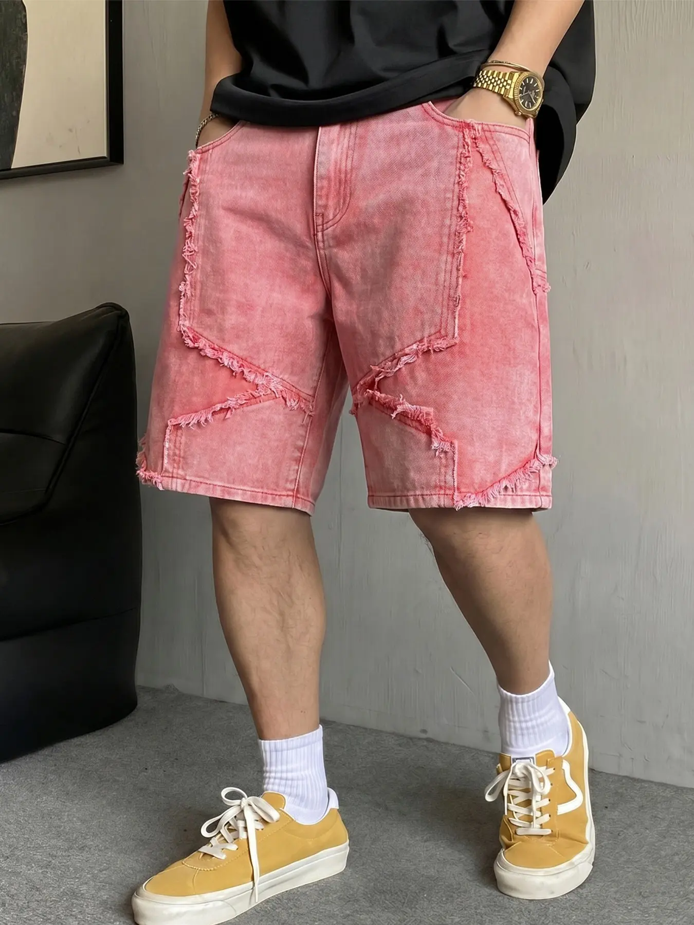 Y2K Sweet Cool Style Denim Shorts, Unisex Loose-Fit Baggy Oversize Embroidered Streetwear, Breathable Summer Casual Pants, High-End Fashion Item