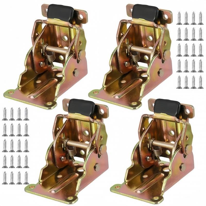 4/8 Pack Table Leg Folding Brackets for Extension Support, Locking Hinges for Table Legs, Bed Leg and Workbench Use Hardware