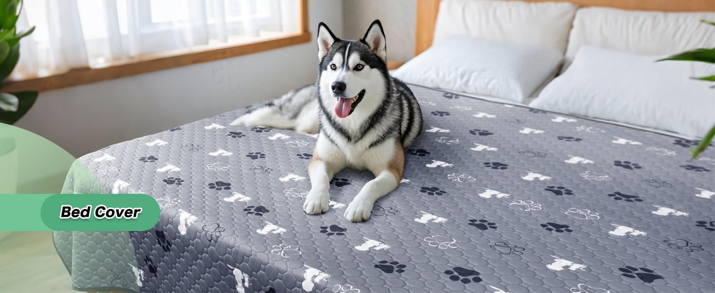 Washable Pee Pads for Dogs, 4 Pack Absorbent Reusable Dog Pads Pet Puppy Pads, Non-Slip Potty Pads for Whelping, Playpen, Crate, Bed, Grey 18"x24"