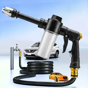 Home Car Wash Foam Gun, Garden Watering Spray Nozzle, Transparent Soap Bottle, Multi-Flow Adjustment, Car Cleaning Tool