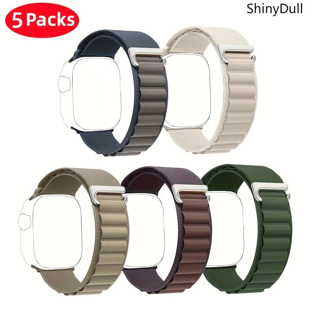 5-Pack Plastic Head C Buckle Nylon Watch Bands for Apple Watch – Alpine Loop Strap 38–49mm (Series 1–10, SE, Ultra/Ultra 2)
