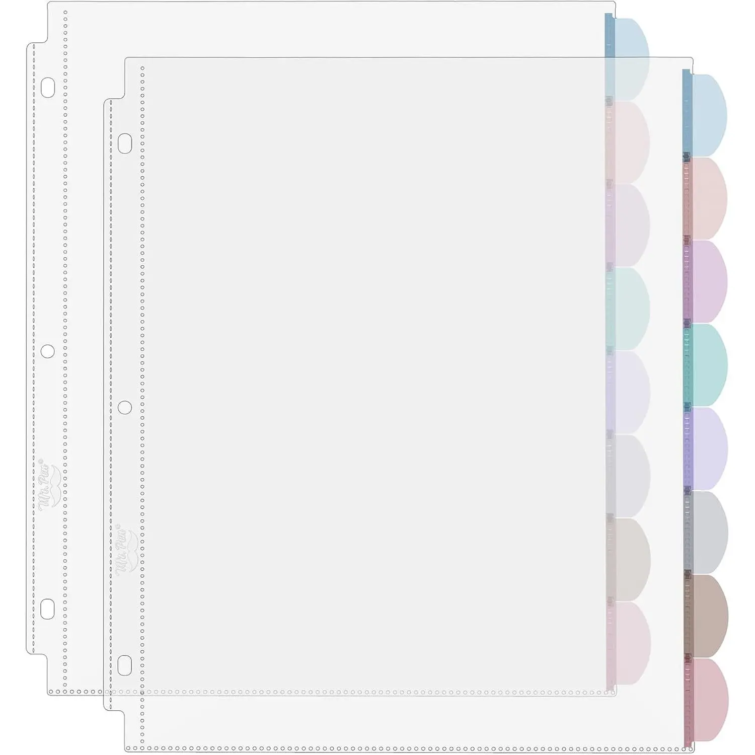 - Clear Sheet Protectors with Tabs, 8.5x11 Inches, 8 Tabs, 2 Sets | Durable Clear Plastic Dividers for 3 Ring Binders, Insertable Index Page Divider with Multicolor Tabs