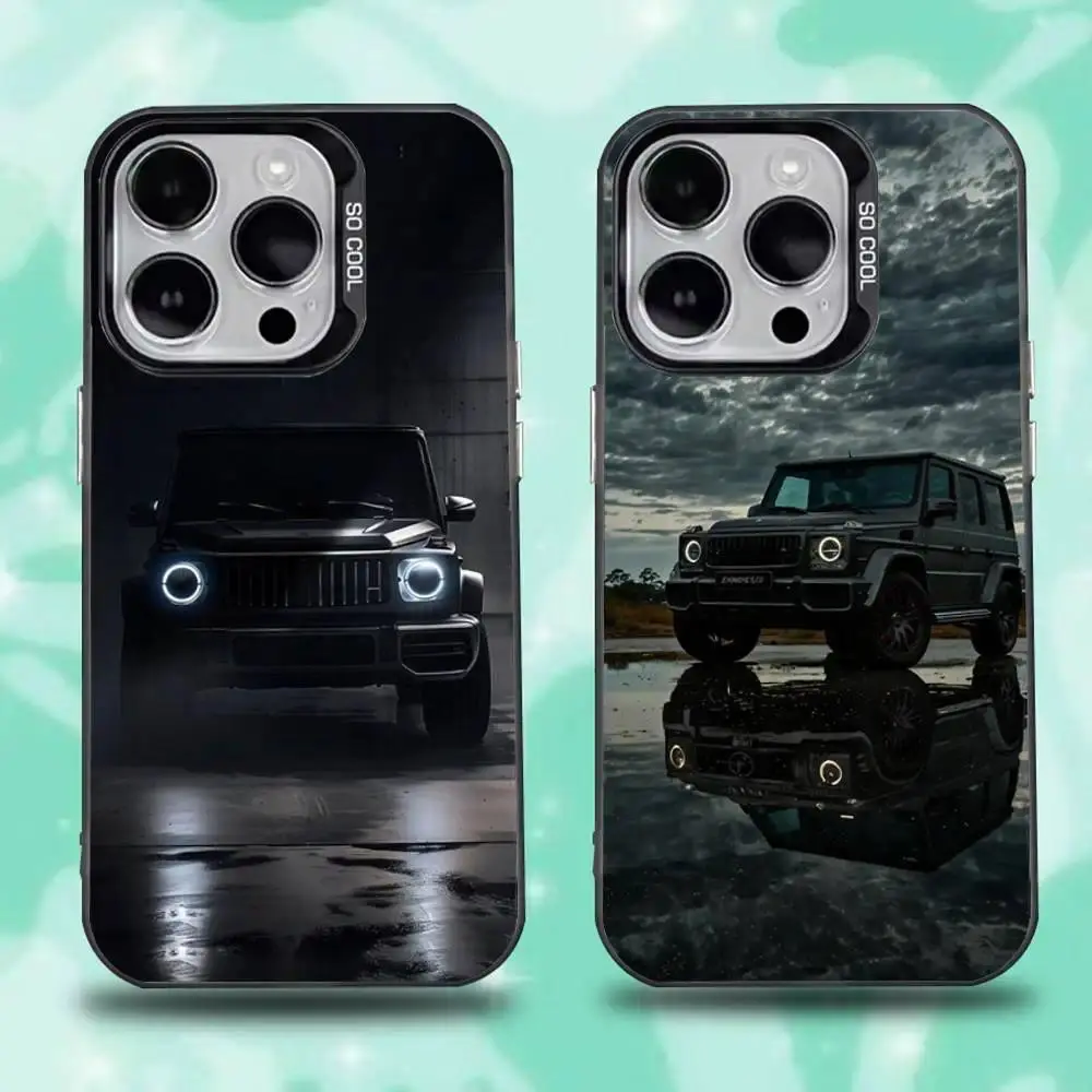 Mercedes G Style 1 Personalized Smartphone Casing, Black Matte Hard Bumper Protector, Luxury Auto Accessories for iPhone 11-17 Pro Max/Plus & Samsung Galaxy S23-S25 Handheld Devices Shockproof Cover, Hard Plastic, Multi-Model