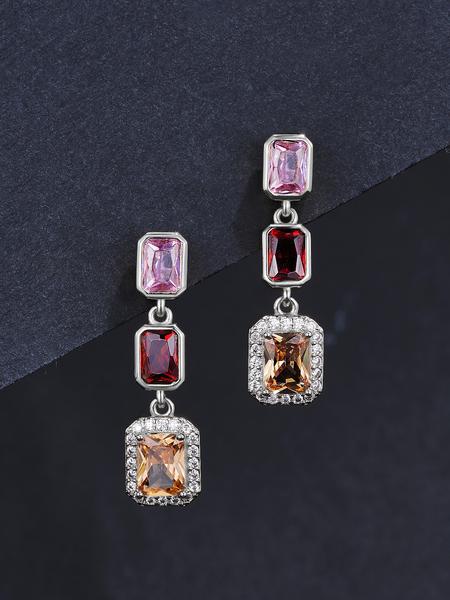 ICED CHICS 1 Pair Colorful Hip-hop Stud Earrings, Elegant and Stylish, Earrings and Trendy Jewelry, High Cost Performance, Perfect for Gifting, Dates, Valentine's Day, Birthday Gifts, High Quality Earrings