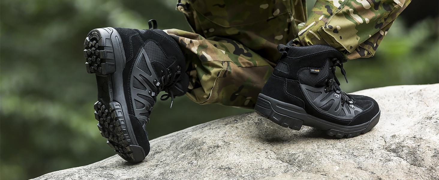 FREE SOLDIER Men's Waterproof Tactical Hiking Boots Military Work Boots Combat Boots