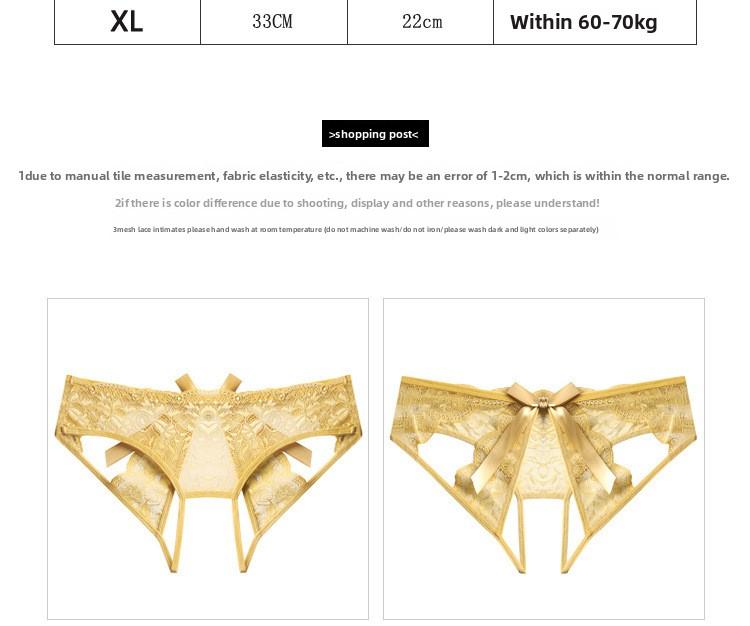 Sexy Women's Seamless Transparent Lace Low Waist Plus Size Crotchless Hollow Out Easy Wear Triangle Panties Womenswear Bridal