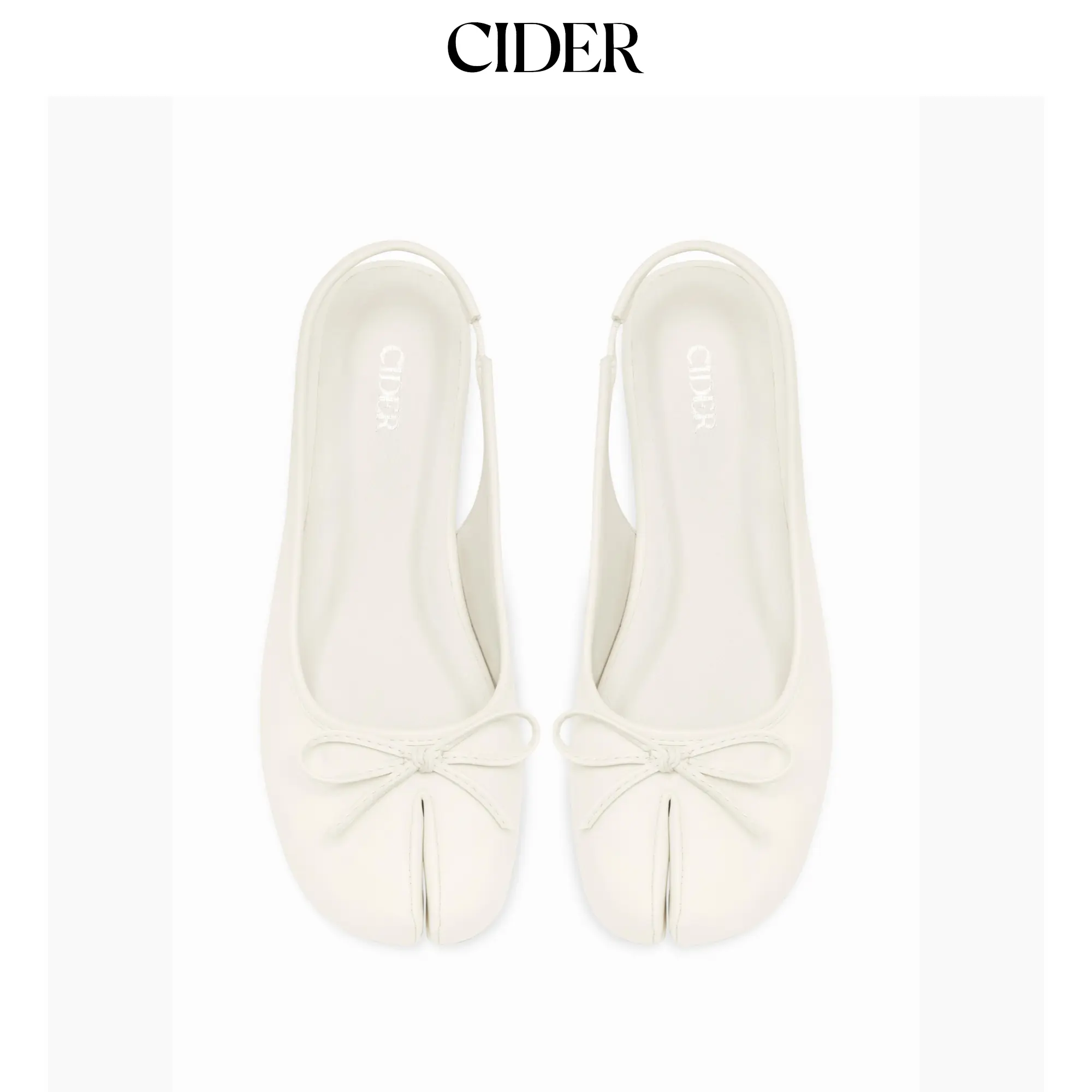 Cider BOWKNOT DECOR SPLIT TOE SLINGBACK FLATS Cider BOWKNOT DECOR SPLIT TOE SLINGBACK FLATS