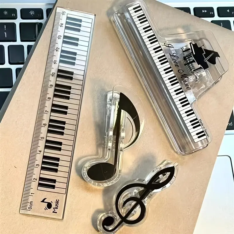 Acrylic Music Lover Ruler, Piano Keyboard Measurement Tool, and Key Straightedge, Cute Gift for Graduation, Measuring Instrument, Home Office