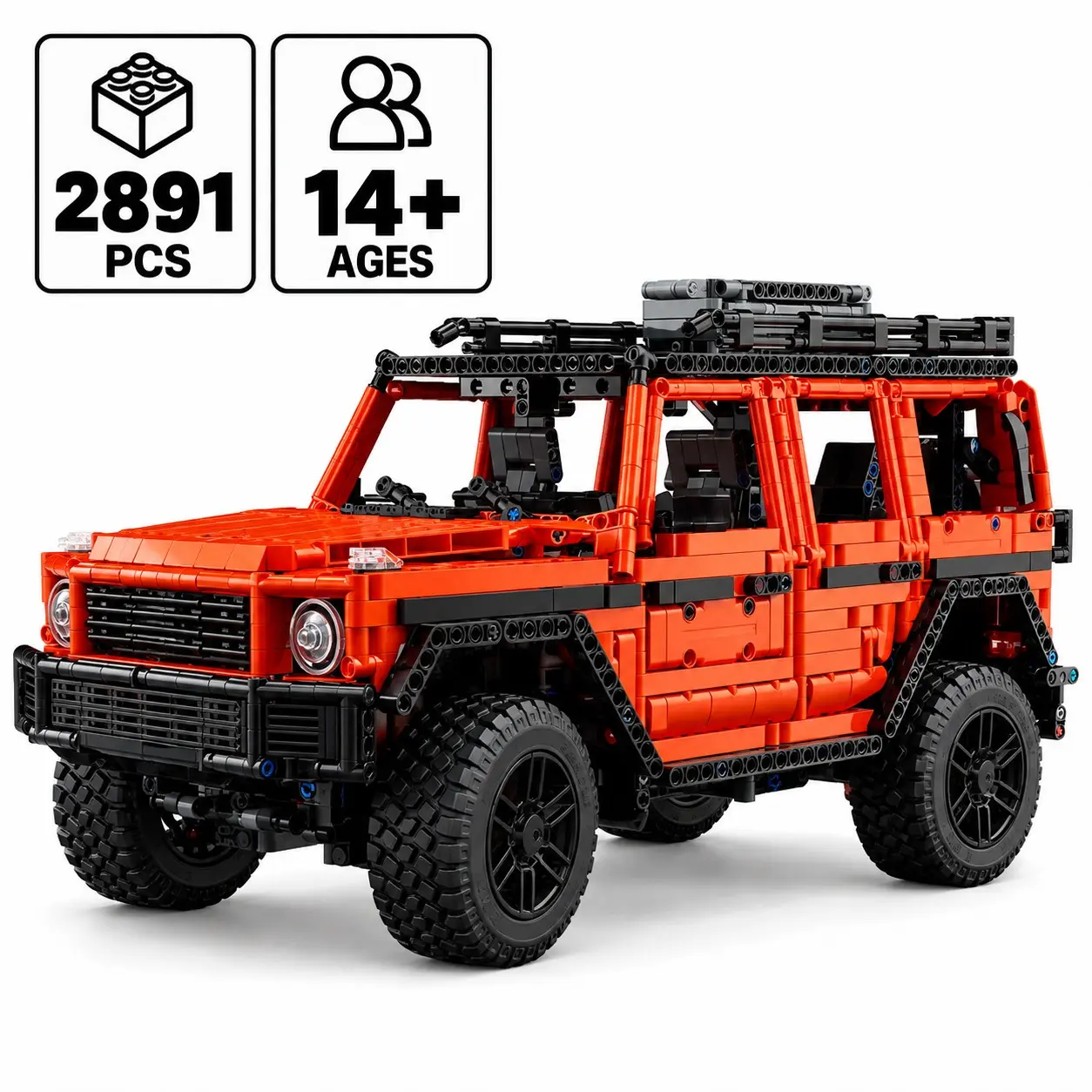 2891pcs Off-Road Multi-Functional Car Blocks Model, Detailed Interior DIY Assembly, Desktop Display Gift, Automotive Hobby Kit