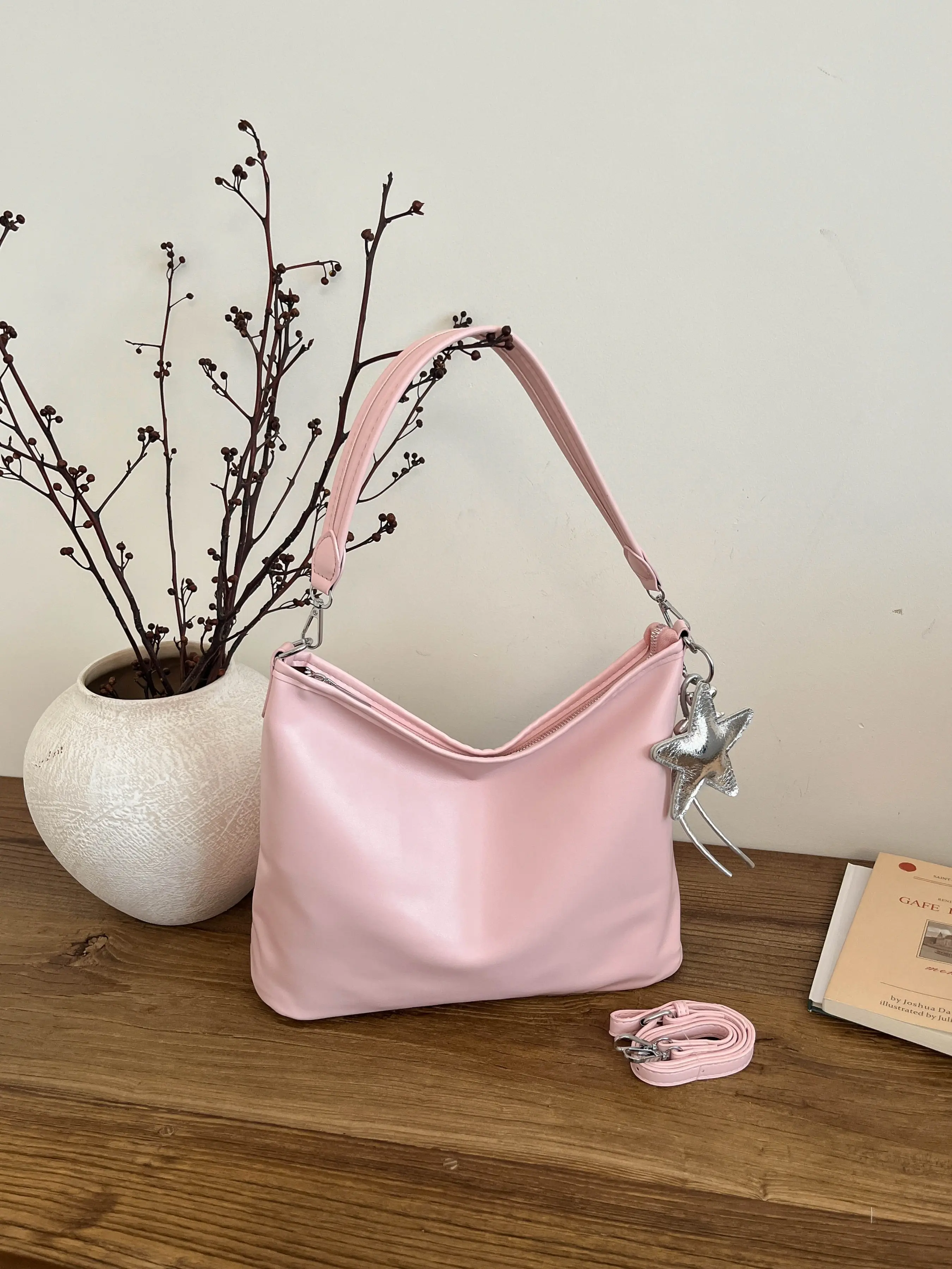 Women's Large Capacity PU Leather Boston Bag, Fashionable Multifunctional Crossbody Shoulder Bag, Ideal for Daily Use, Shopping, Travel