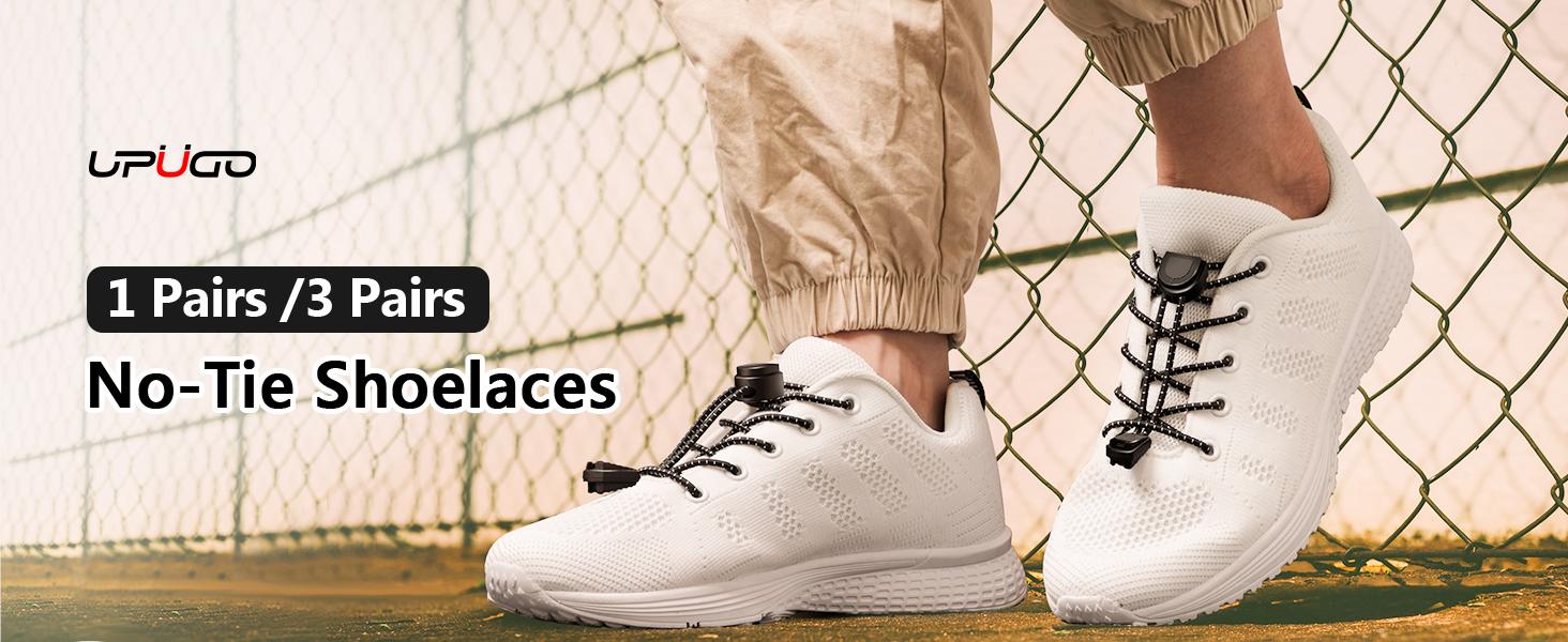 AGS UpUGo Elastic Shoe Laces, No Tie Shoe Laces Tieless for Kids, Adults, Elderly, One Size Fit All
