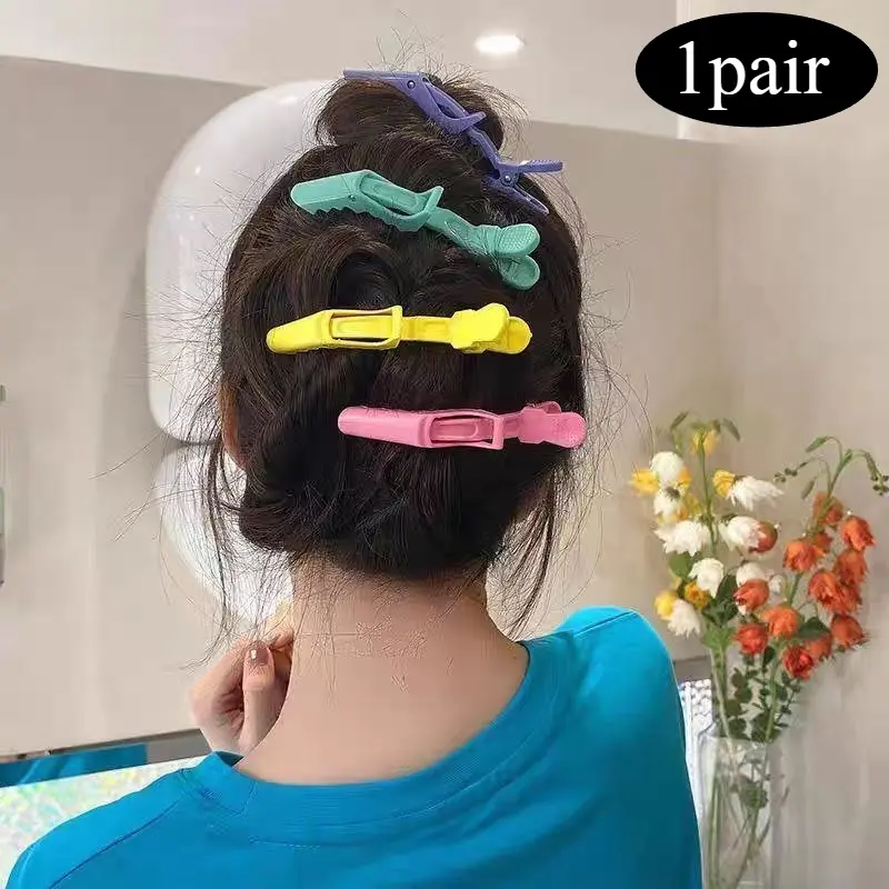 1pair Hair Clip for Styling, Professional Hairdresser Tool, Invisible Hair Clamp, Duckbill Crocodile Hair Clip, Side Positioning Clip