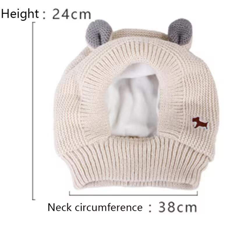 Noise Protection Knitted Dog Hat  Warm Winter Cap for Medium to Large Pets  Soft Ear Protection for Dogs & Cats  Cozy, Comfortable Headwear for Stress-Free Outdoor Adventures & Quiet Environments