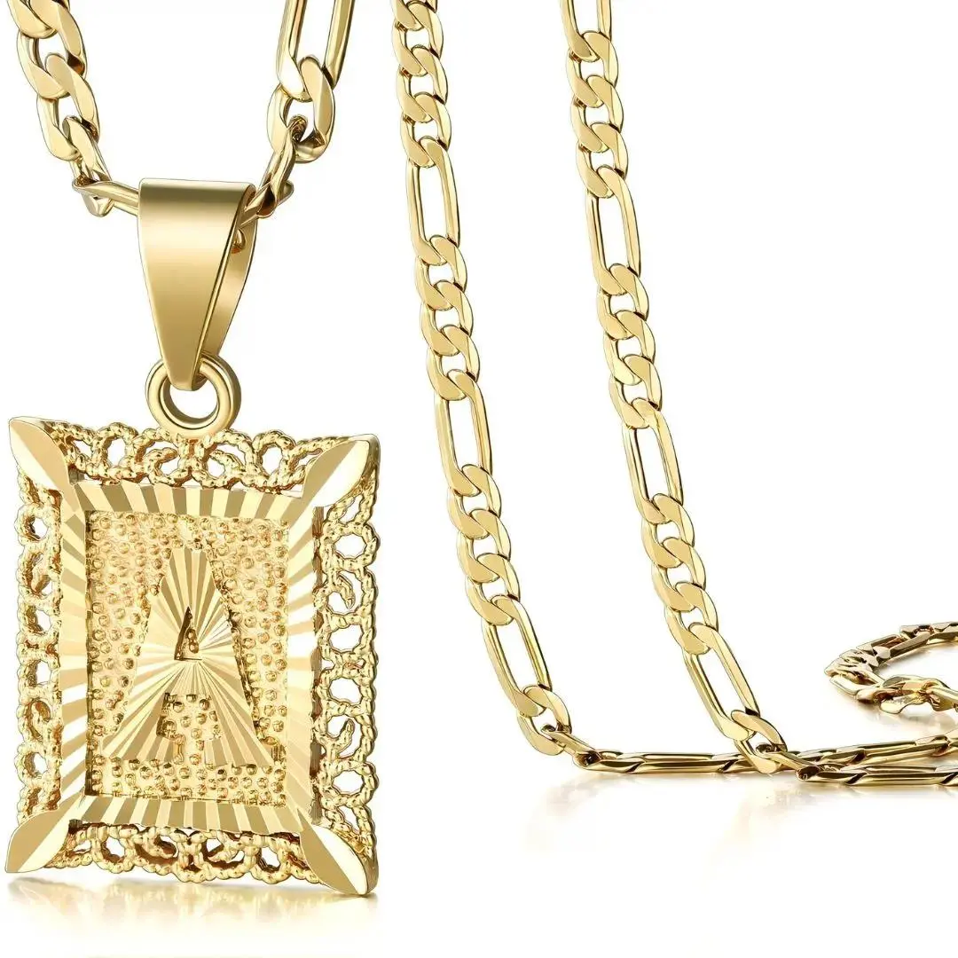 Vintage Style Initial Letter , 14K Gold Plated, Square , Figaro , Waterproof john pork Versatile Heart evry jewels Gold-Plated Jesus Crucifix herringbone lewis hamilton jewelry juniors Large Pearl Saturn Water Drop Choker Gradient Diamond Bead Rosary Eleg