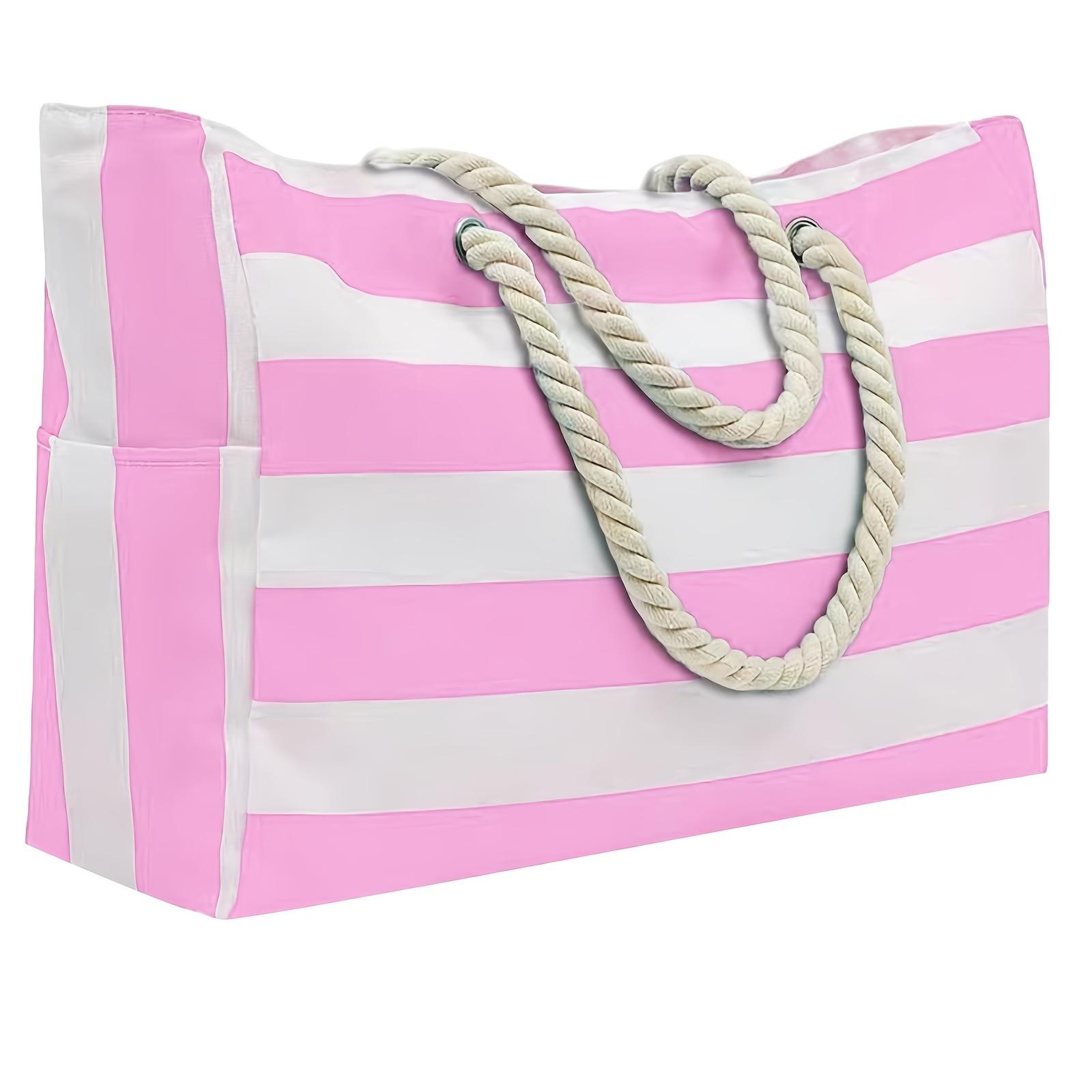 Women's Large Waterproof Beach Bag, Zipper-Closure Sandproof Swimming Pool Tote, Oversized Handheld Beach Bag for Summer, Striped Tote Bag Women's Large Waterproof Beach Bag, Zipper-Closure Sandproof Swimming Pool Tote, Oversized Handheld Beach Bag for Summer, Striped Tote Bag