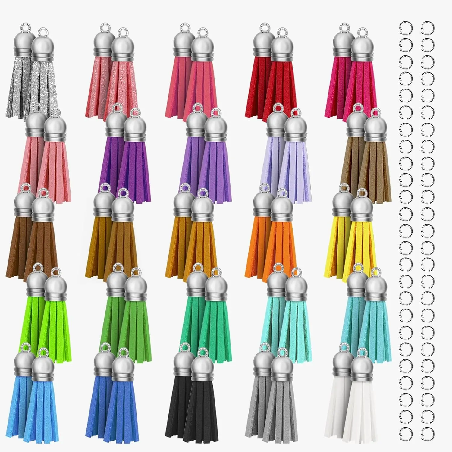 Key Chain Tassel   Making 25 Colors | Leather Tassel with Jump Ring Key Chain Bracelet Bag Ornament for    Blanks DIY Bulk