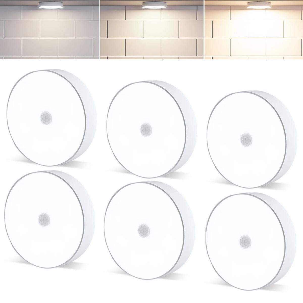 6-Pack Rechargeable Puck Lights - Motion Sensor & Dimmable Under Cabinet Lighting | USB Magnetic LED Lights for Kitchen, Closet, Pantry 6-Pack Rechargeable Puck Lights - Motion Sensor & Dimmable Under Cabinet Lighting | USB Magnetic LED Lights for Kitchen, Closet, Pantry