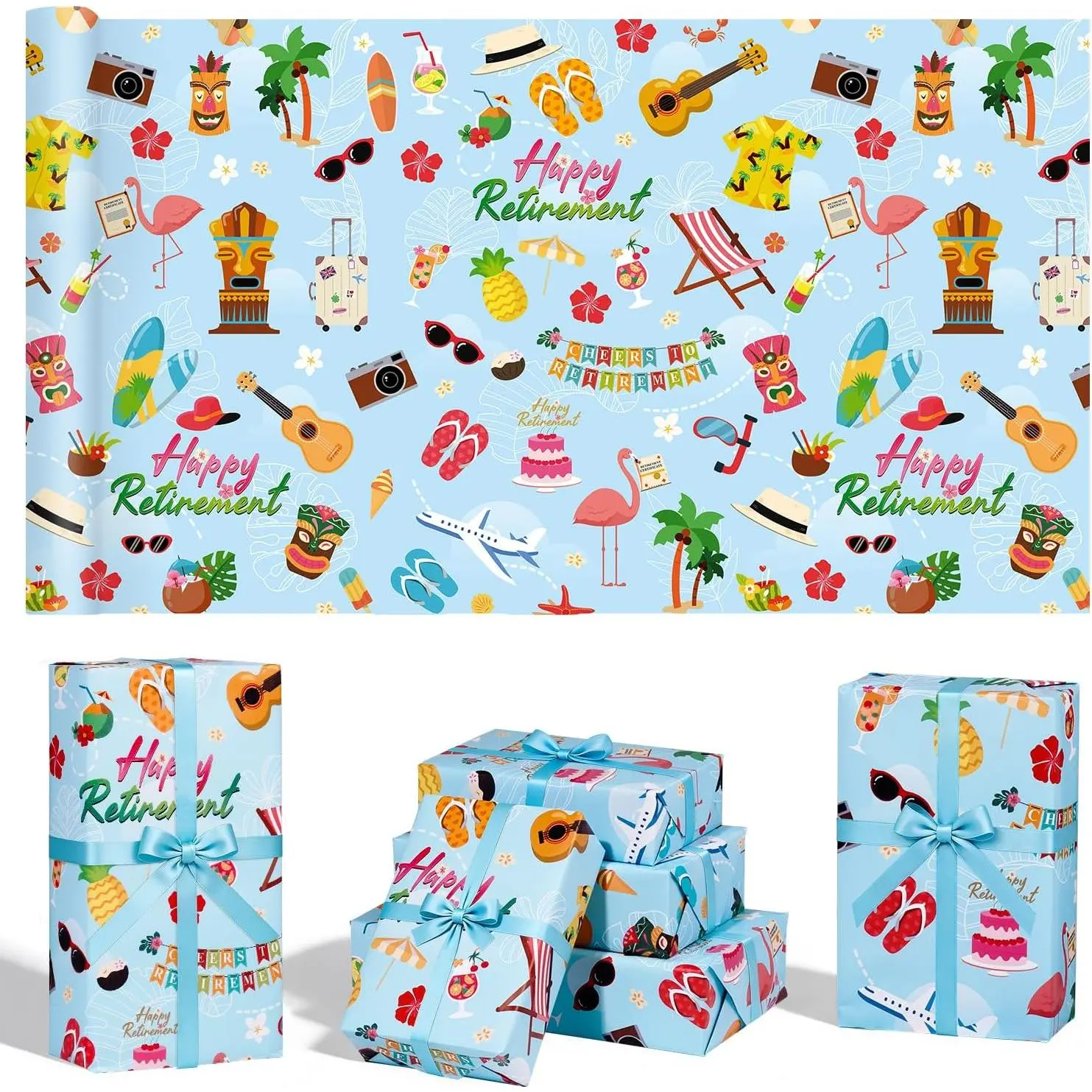 Picnic  Wrapping Paper Roll 16.9” x 16.4ft  Wrapping Paper with Picnic Basket & Berry Floral Gingham Check  Wrap for Spring, Birthday, Party, Wedding,  Shower, DIY Crafts
