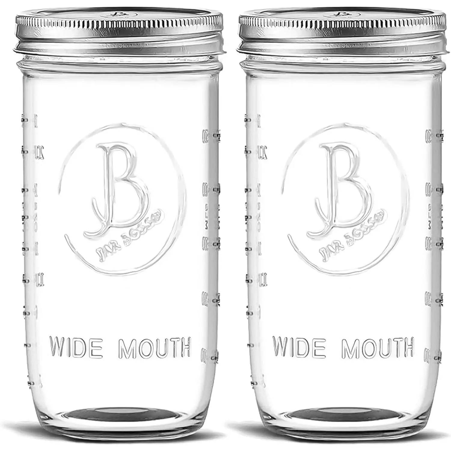 Wide Mouth Mason s 24 oz - (2 Pack) - Clear Glass Pint and a Half Mason s With Airtight  and Bands. For Storage, Canning, Fermenting, Cold Brew Coffee, Freezing, Microwave & Dishwasher Safe