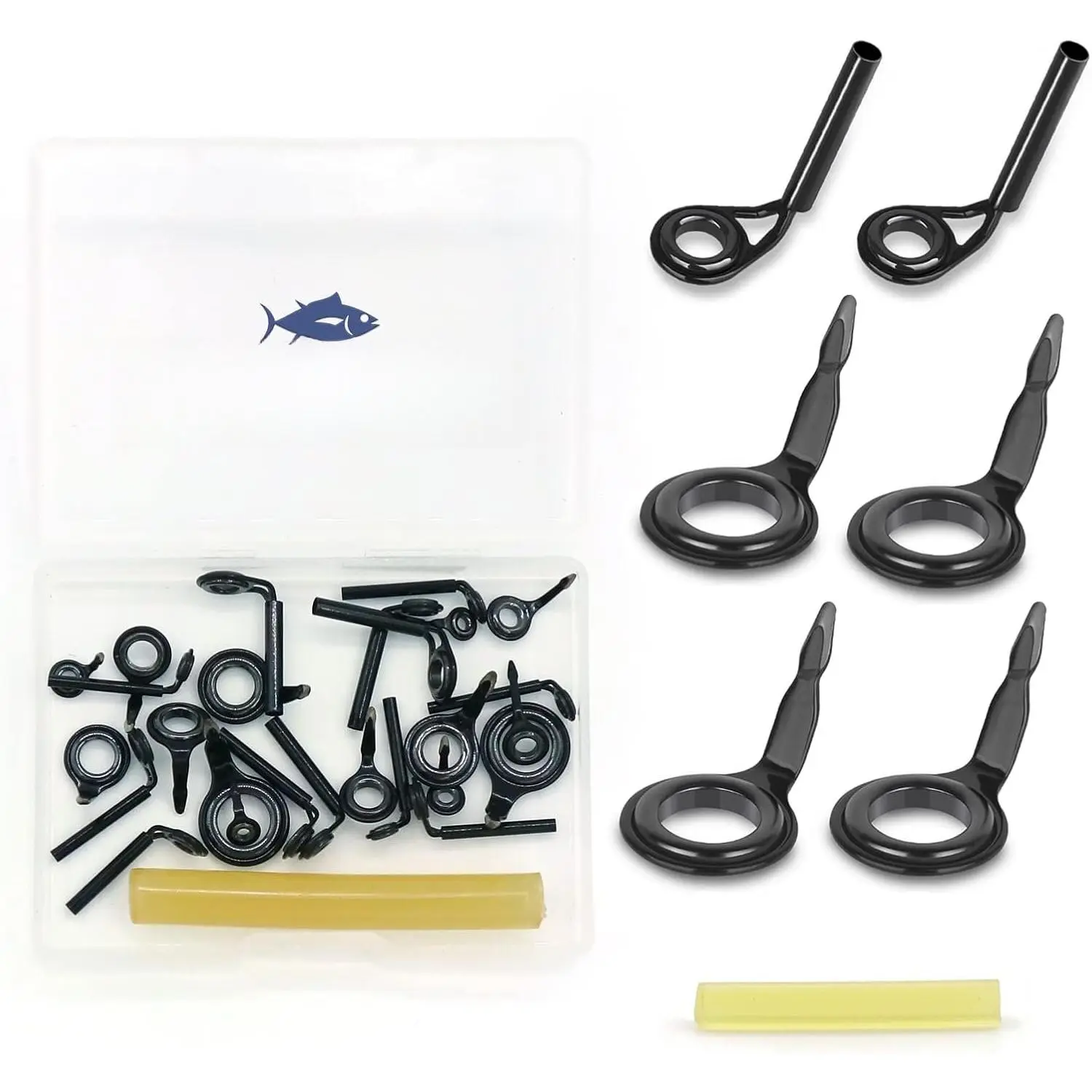 Fishing Rod Guides, Ceramic Ring Repair Kit for Rods | 26/130Pcs Stainless Steel Rod Tip Repair  kit  Guide Tip Repair Kit Baitcasting Rods Saltwater Freshwater