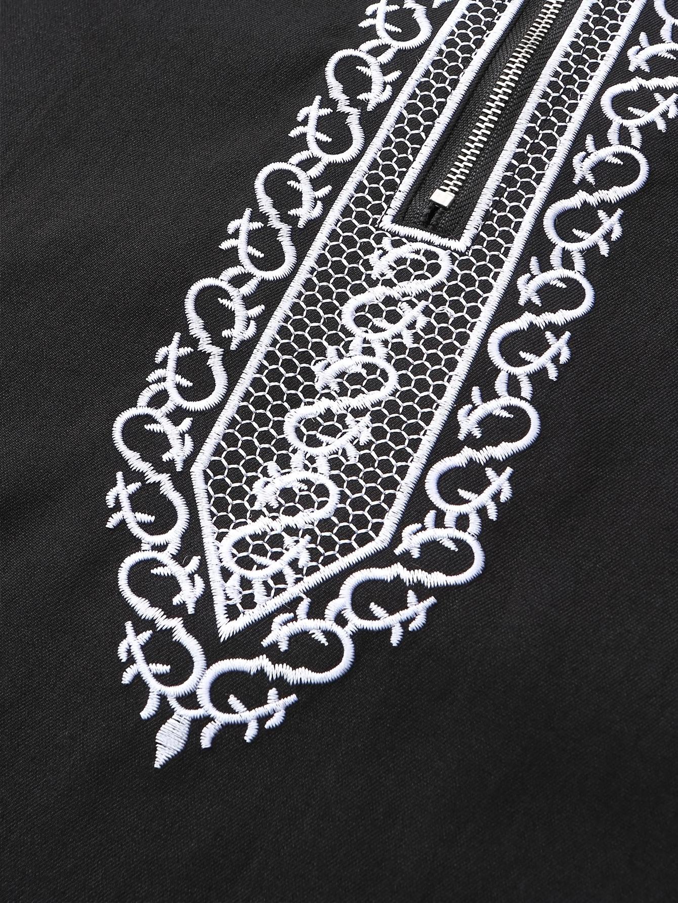 Men'S Middle Eastern Hooded Long Robe |   Vintage Style, Non-Stretch Fabric, Embroidered Details, Solid Color, Long Sleeve