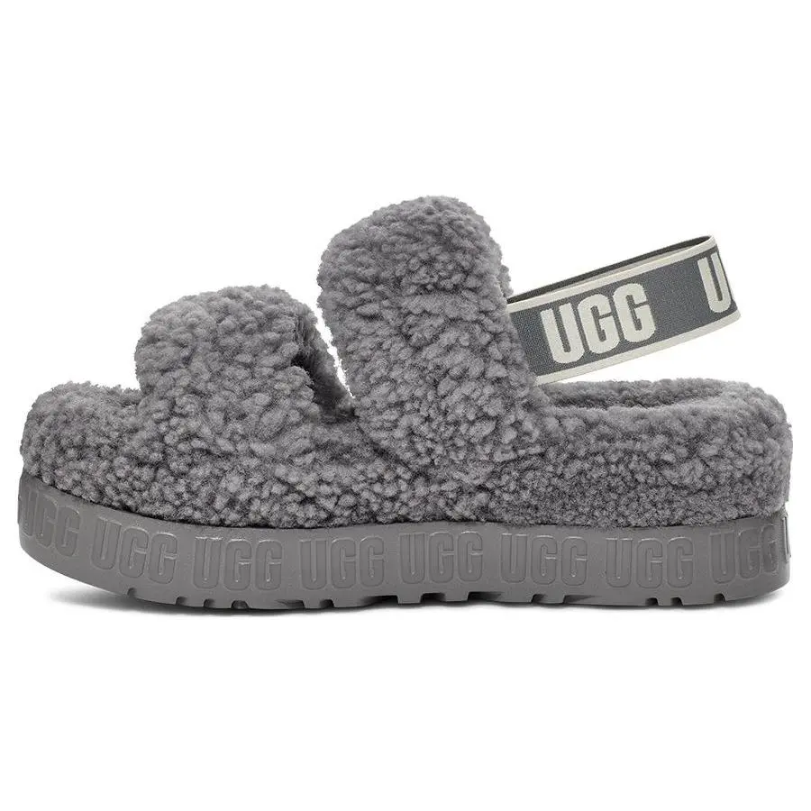 UGG Fluff Sheepskin One-Piece Simple Fashion Furry Slippers 1120876-LGH