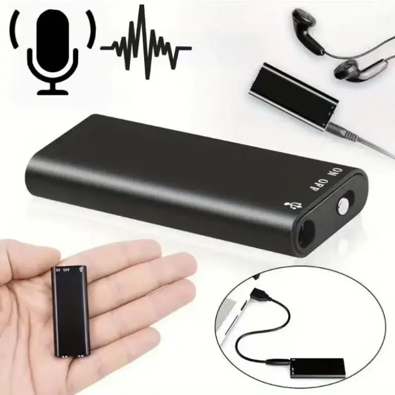 Professional Voice-Activated Digital Recorder Set, 8GB HD Noise-Canceling Mp3 Player, Ultra-Thin Compact Portable Meeting Recorder, Multi-Function HD Recorder