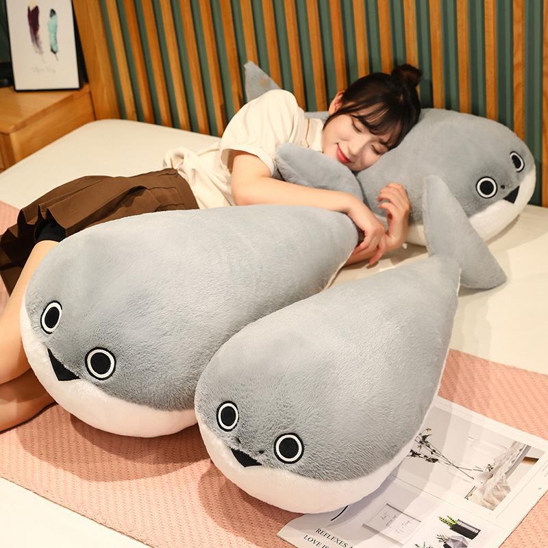 50/80/100CM Sacabambaspis Grey Lifelike Fish Doll Plush Toy Stuffed Pillow Sea Animals Toys Sofa Cushion Decor for Kids Girls