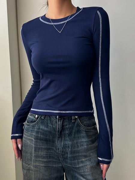 Women's Casual Long Sleeve Slim Fit T-Shirt, Comfortable Daily Wear Top, Stylish Design for Everyday