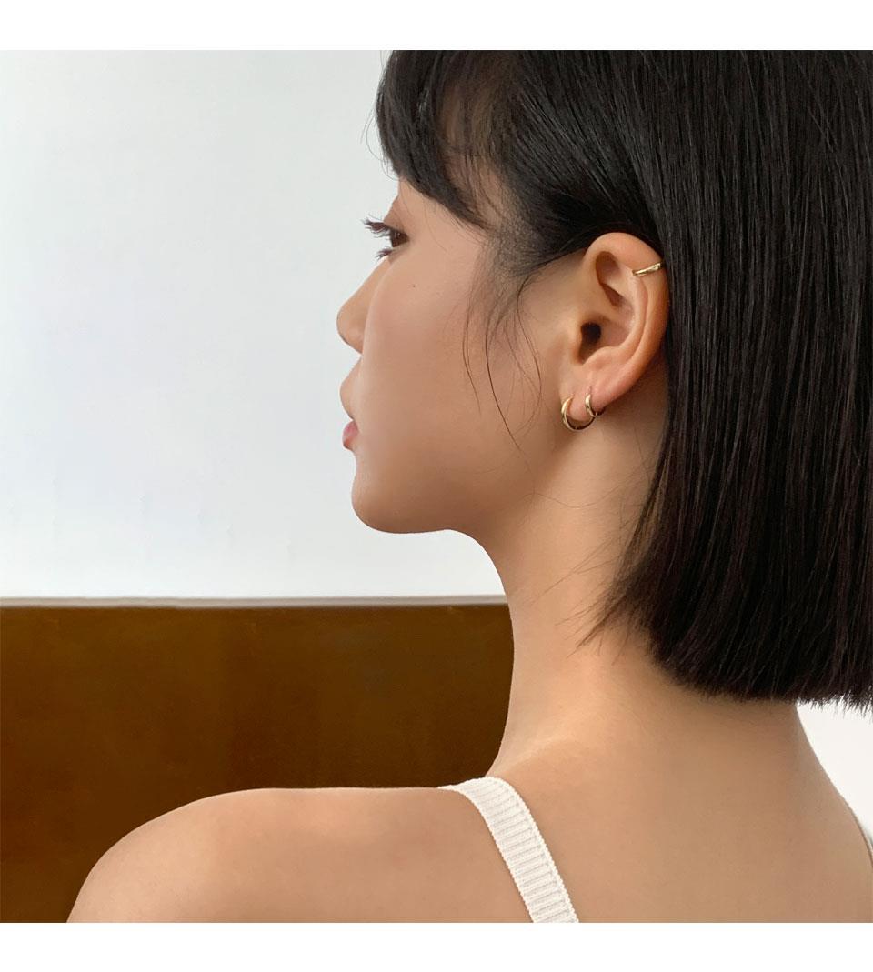 925 Silver ring earrings for women, no need to take them off when sleeping. Korean cold style, small and versatile, popular ear rings and ear buckles