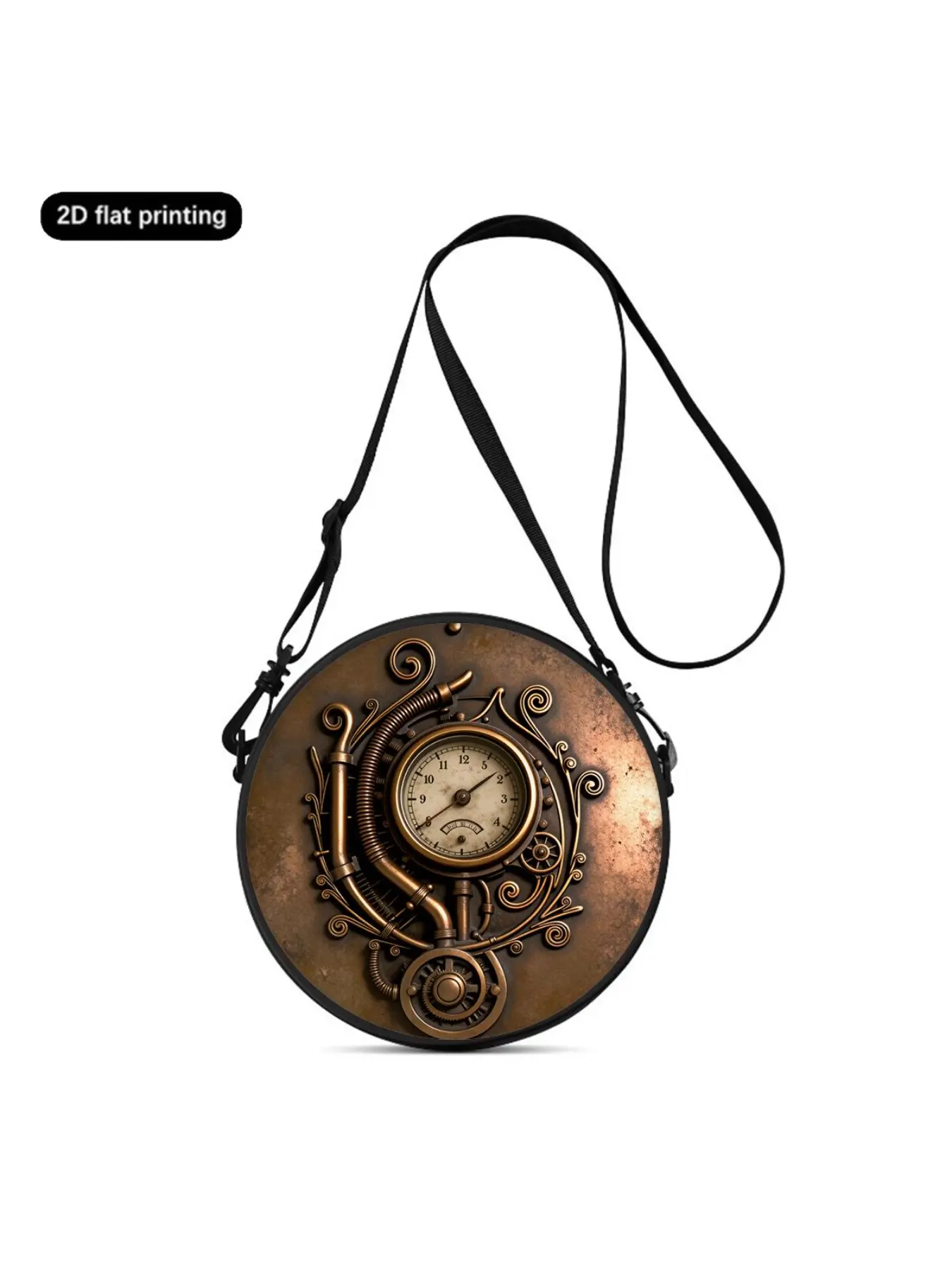 2D Clock Pattern Print Lightweight Women's Crossbody Bag, perfect gift for female friends. Multi-style wear: crossbody, single shoulder, double shoulder or hand carry. Suitable for commuting, outdoor, travel, casual and school use.