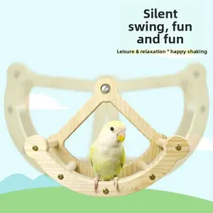 Cross-Border Parrot Pirate Ship Swing Toy, Wood Bird Cage Rotating Run Wheel, Entertainment Climbing Ladder, Parrot Toys