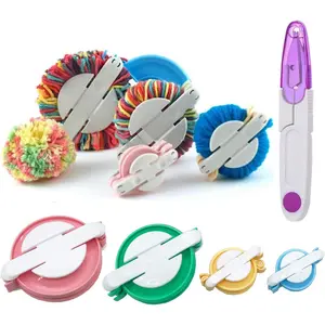 Pom Pom Maker Art DIY 4 Size  Ball Bobble   Craft Knitting  Tool Kit with a Thread