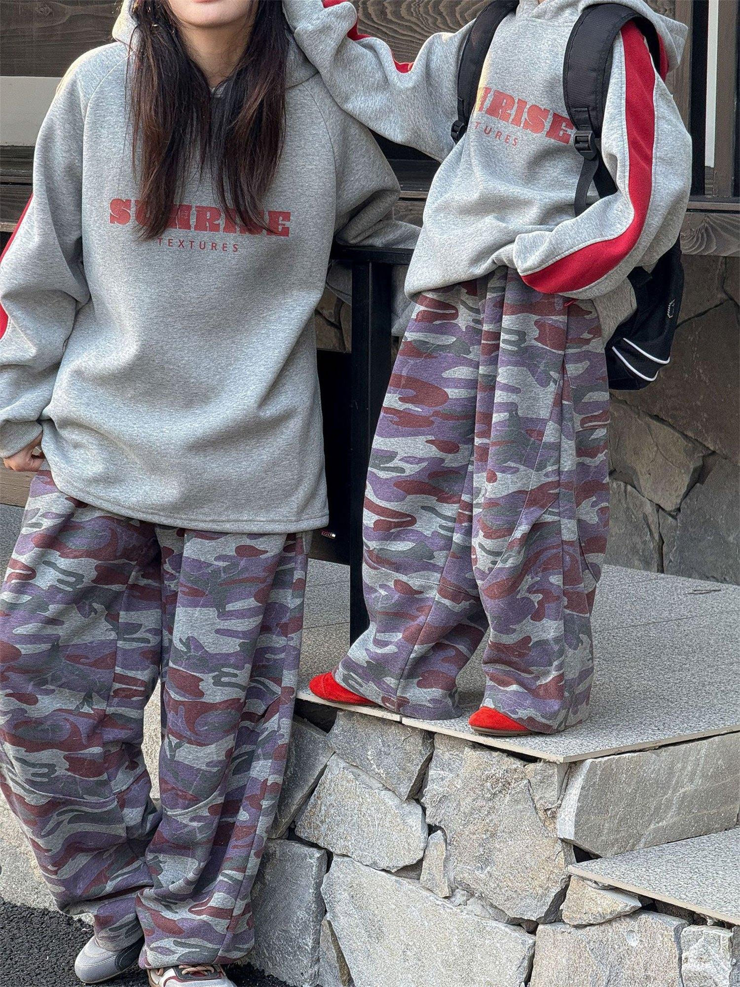 Girls' Camouflage Pants - Elastic Waistband, Camo Pattern, Long Trousers for Fall/Winter, School, Playground - Durable & Easy-Clean Fabric - Casual Outfit Essential, for OutdoorGift