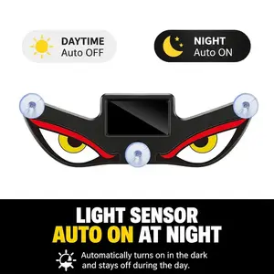 Solar Demon Eye LED Car Window Light, 2026 New Evil Eyes LED Light for Cars Windshield Rear Window, Animated LED Windshield Eyes for Fun Car Accessories & Gifts