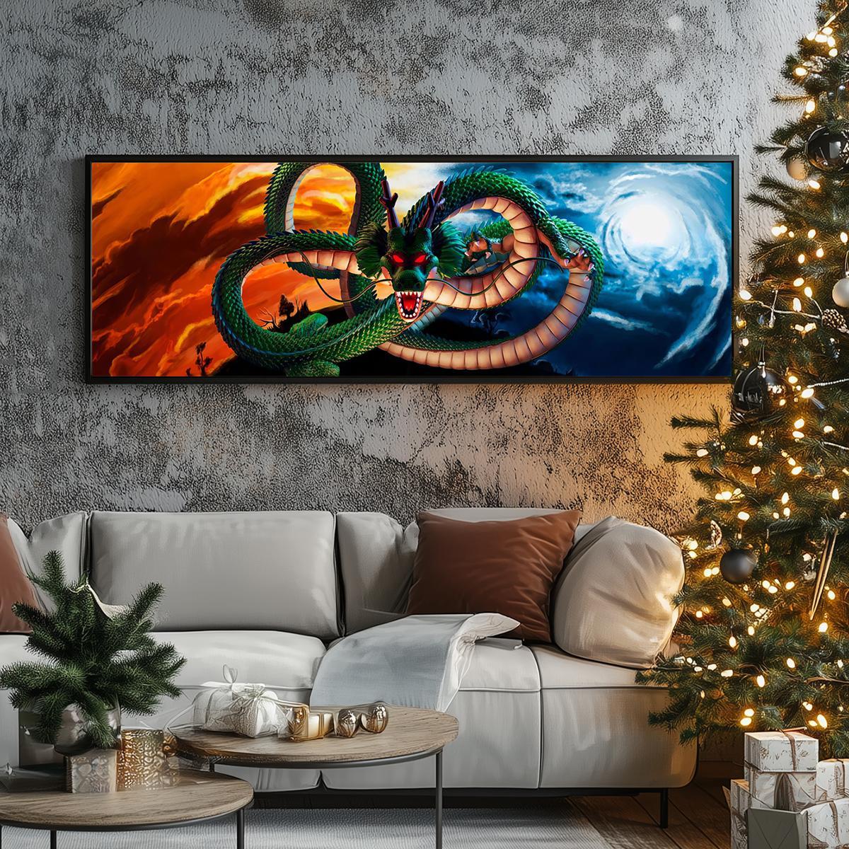 Dragon Pattern Canvas Painting without Frame, 1 Count Creative Dragon Pattern Wall Art, Wall Art Decor for Home Living Room Bedroom Office, Art Wall Decoration