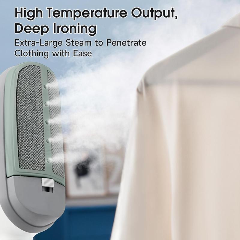 Electric Handheld Steam Iron, Travel Size Compact Mini Professional Handheld Garment Steam Iron w/ Cloth Brush Crease Dual Tool Accessory, Powerful Penetrating Steam Removes Wrinkles, Perfect for Home, Office and Travel Use, Portable Garment Steamer
