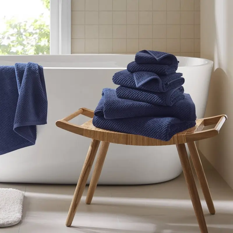 ARCH 6-Piece 100% Cotton Quick Dry Towel Set, Navy, Bathroom Towel Set Includes 2 Bath Towels, 2 Hand Towels, 2 Washcloths, Soft Absorbent Quick Drying Towels for Bathroom, Gym, Spa, Hotel, Home Use, Home Furniture and Household Product Search