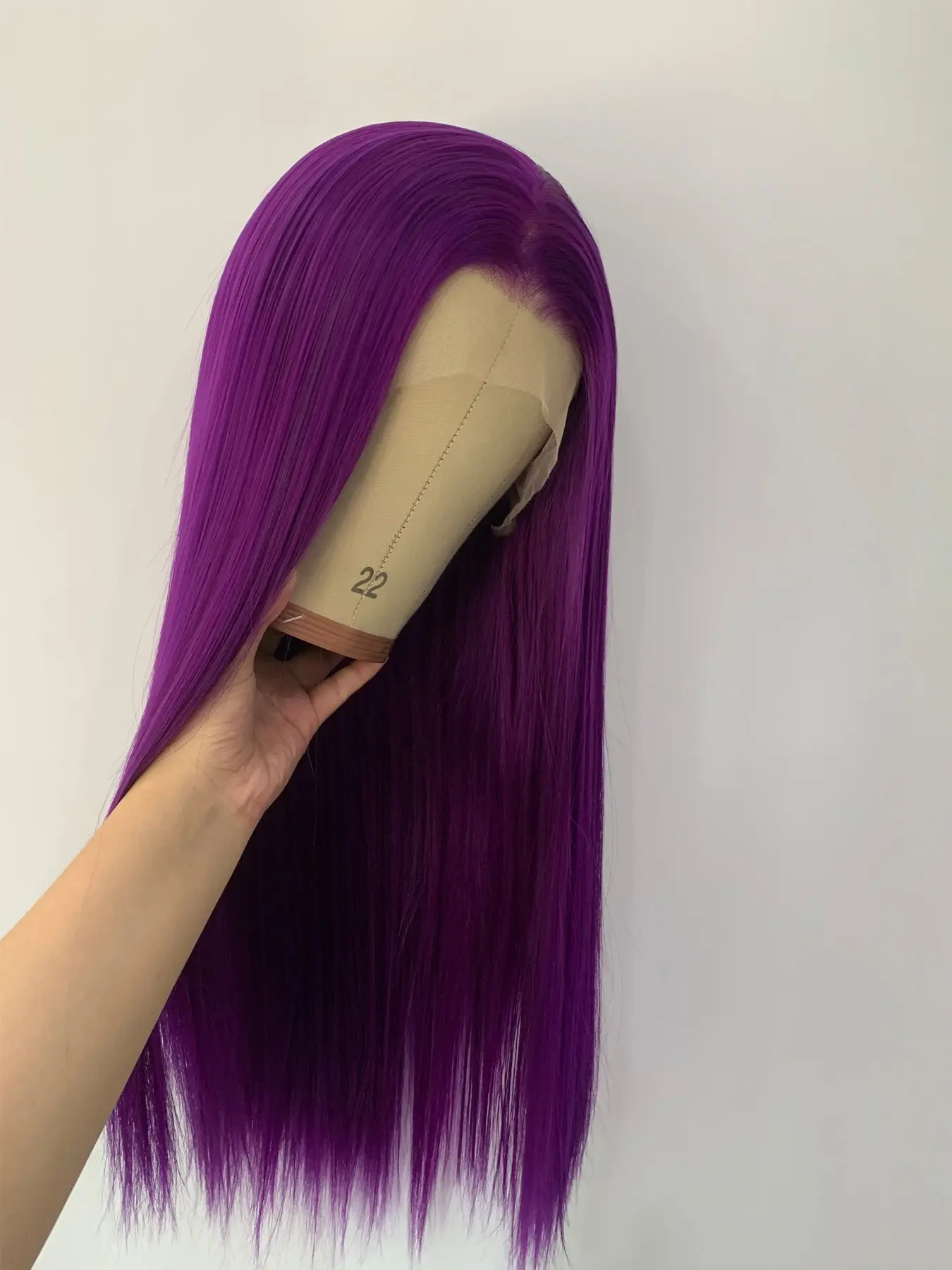Women's Bright Purple Mix Red Long Straight Wig with 26-Inch 13x4 Lace Front, Heat Resistant Synthetic Fiber, Natural Hairline Daily Wear Cosplay Party Synthetic Soft Wigs,Adjustable Strap, All Seasons