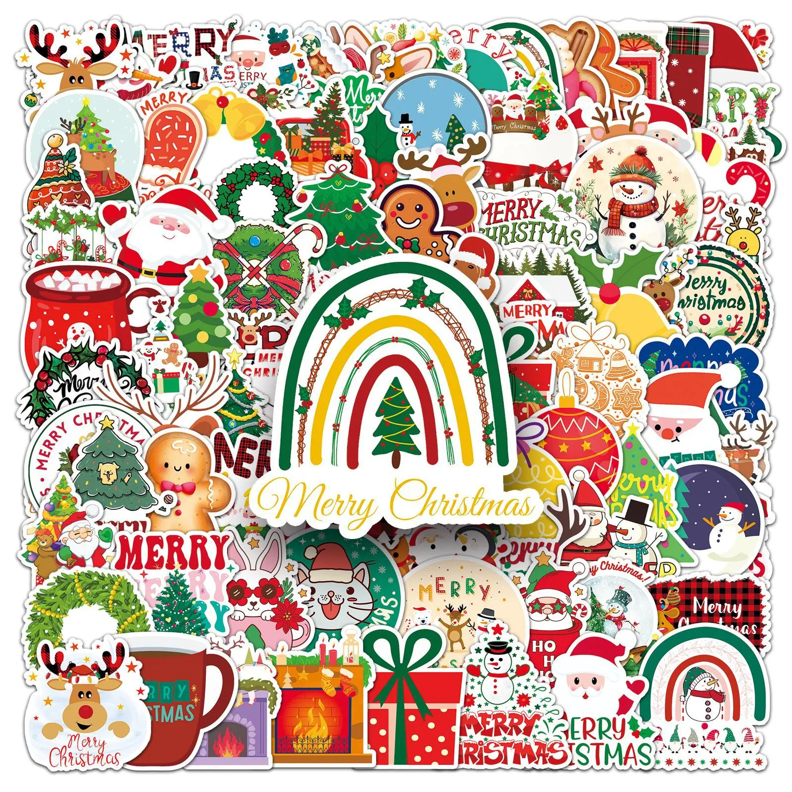 100pcs Faith-based Christmas Sticker Collection Featuring Positive Messages—perfect For Scrapbooks, Journals, Laptops, Water Bottles, Cars, And Gifts.