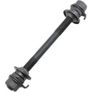 140mm 3/8 Inch Black Multi-Speed Bicycle Front Hub Axle 26TPI Kit with Conical Lock Nut & Washer, 1 Piece