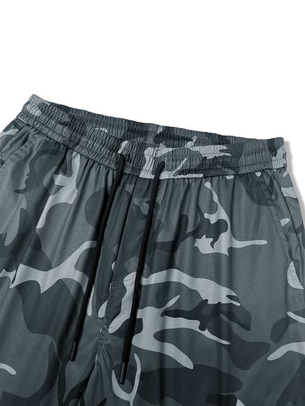 Men's New Camo Pants Fashion Outdoor Wide Leg Pants Large Pockets Decorative Woven Flare Pants Suitable for Young Casual Wear