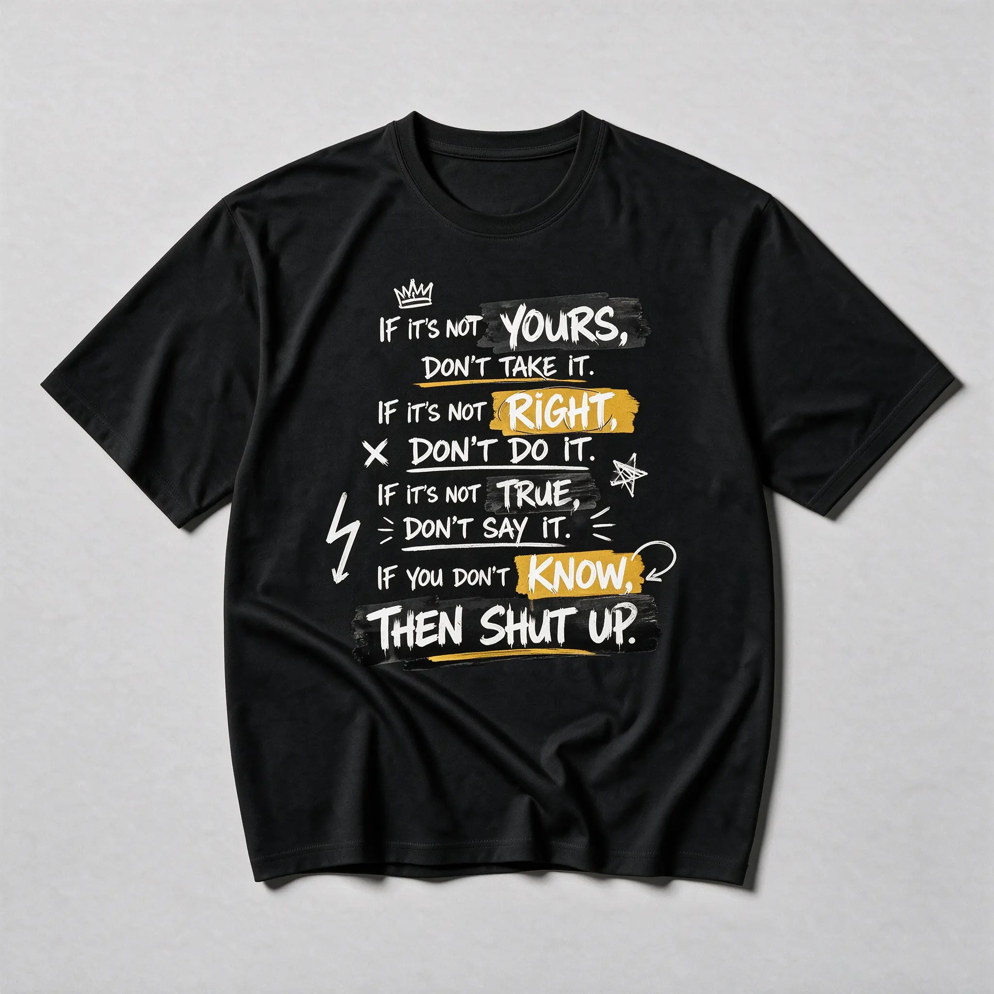 Streetwear Graphic T-Shirt, Unisex 100% Pure Cotton Tee with Bold Slogan, Soft All Seasons Top with Long-lasting Print, Machine Wash, Tshirt, Tops