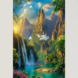 1PC New Diamond Painting Kit, Landscape Scenery3, Full Round Diamond, DIY Frameless Decorative Painting, Home Decoration, DIY Frameless Decorative Painting, the Best Choice for Holiday Gifts.