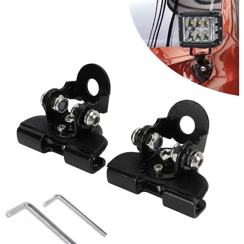 thumbnail image 2 of Aaiwa 2Pcs Universal Mounting Brackets For LED Pods & Light Bars – Diecast Aluminum, Black 2 of 5