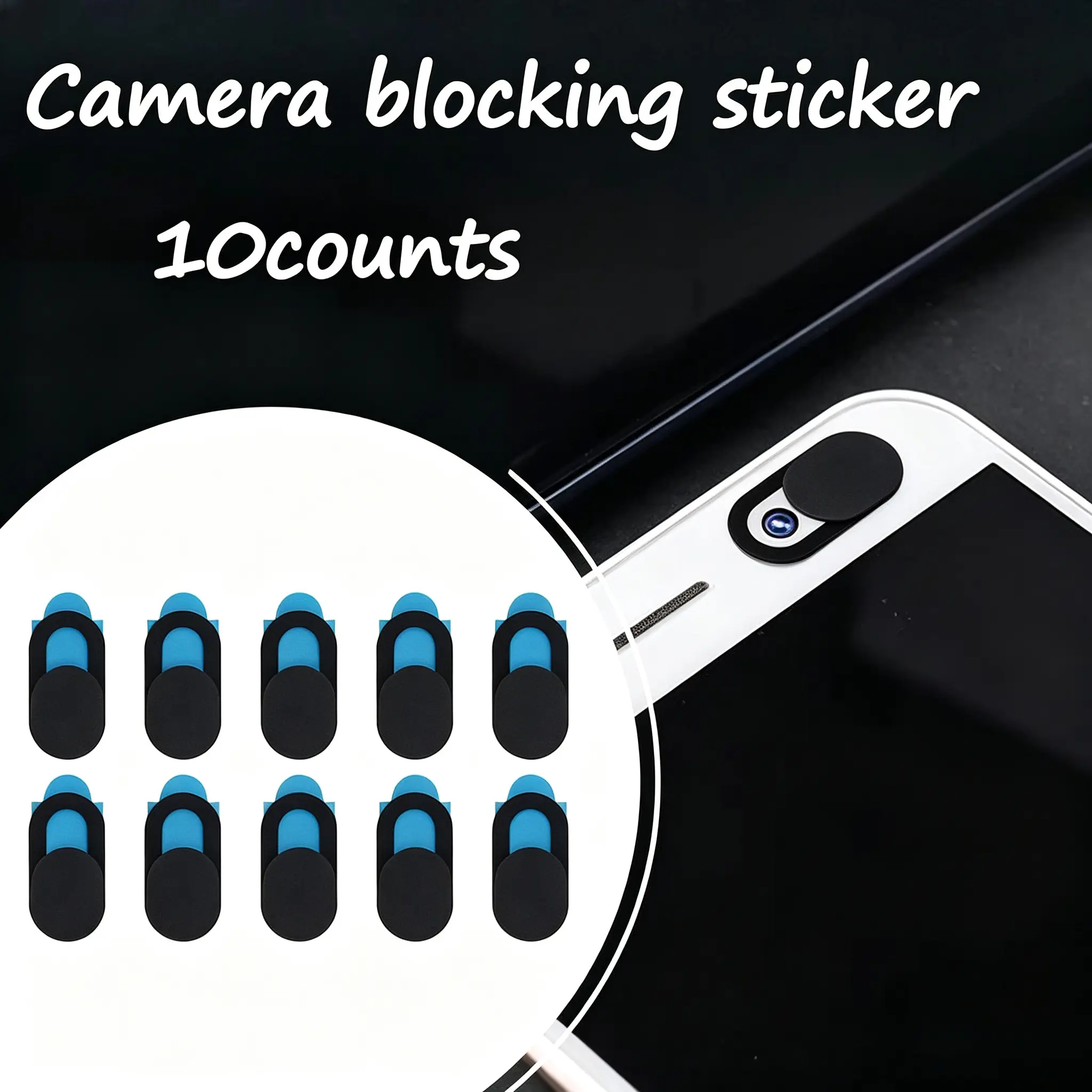 10 Counts Webcam Cover Slide, Dual-Color Ultra Thin Privacy Camera Blocker, 0.022in Web Camera Cover for Laptops, Tablets, MacBook, iMac, iPad, iPhone, Desktop PC, Anti Spy Privacy Security Protector