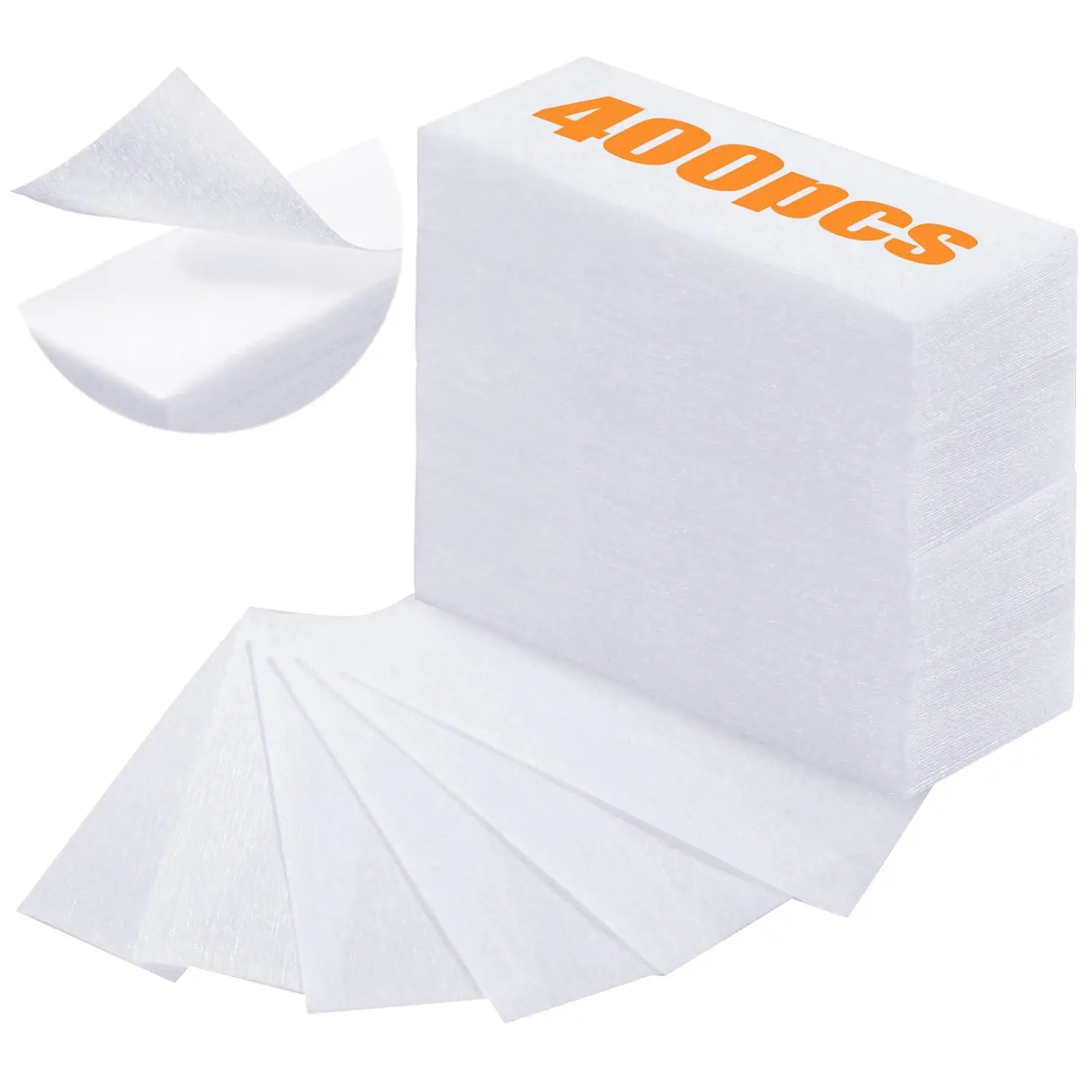 400 Professional Grade Non-Woven Epilating Wax Strips for Face & Body Hair Removal, All Skin Types Compatible, 10x3.8 cm Waxing Paper