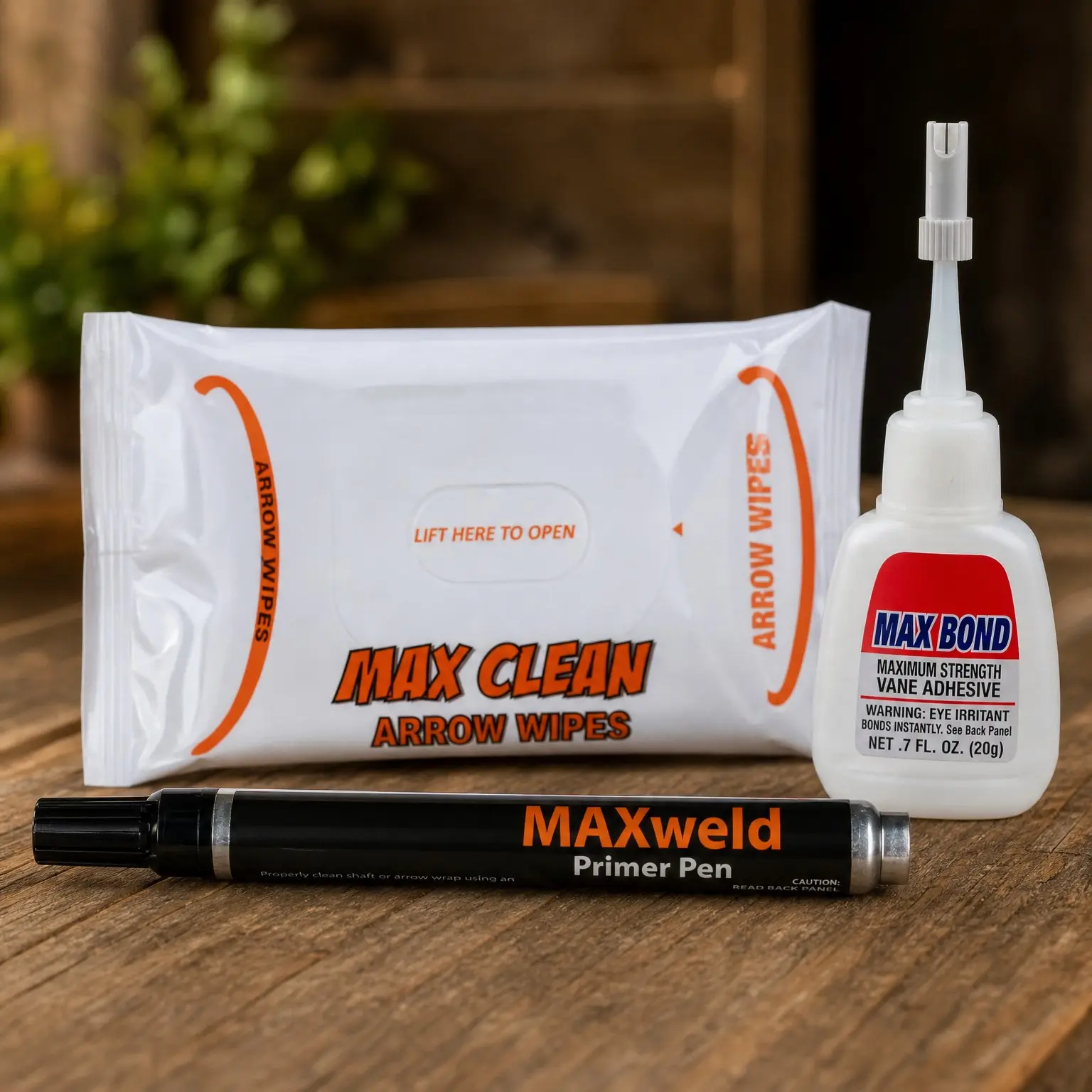 MAX Adhesion Fletching Glue Kit with Primer Pen and Arrow Wipes for Vanes and Fletches Application